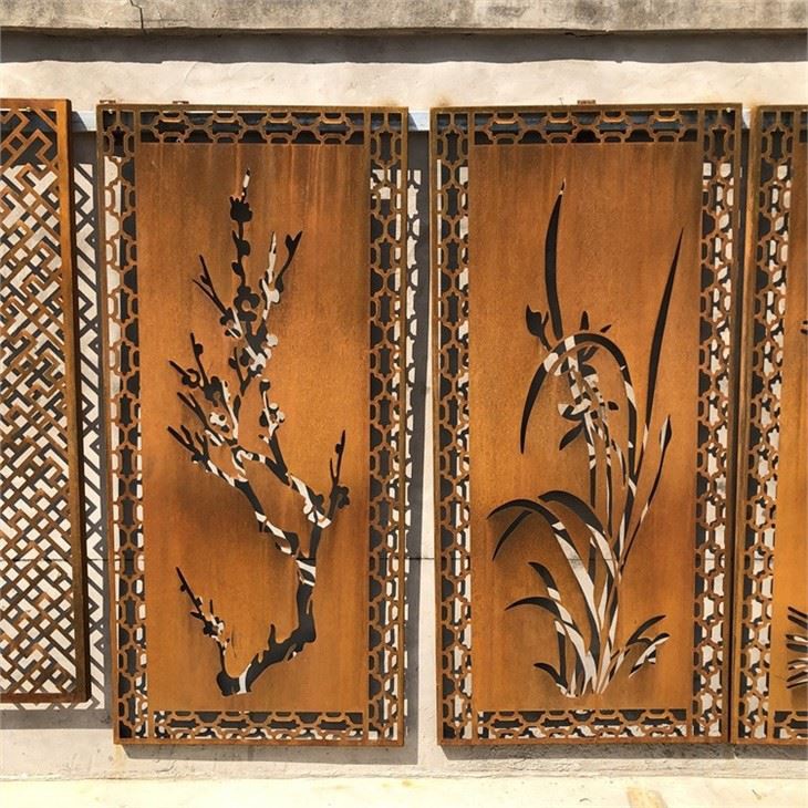 Laser Cut Garden Metal Rusty Privatezza Art Skrins tal-metall