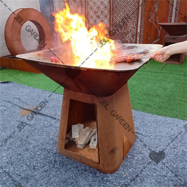 Corten Steel Fire Pit Bbq