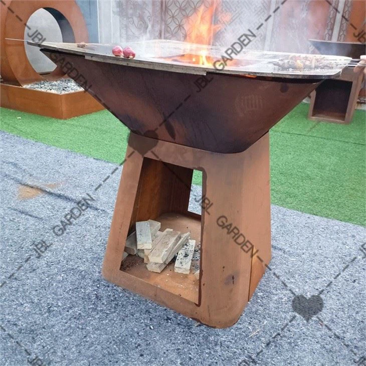 Corten Steel Fire Pit Bbq