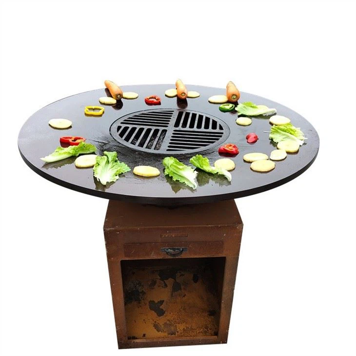 Outdoor Rust Corten Steel Grill Barbecue Grill