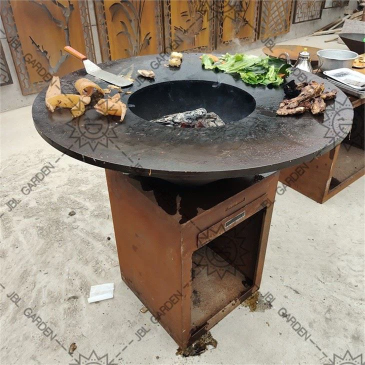 Outdoor Rust Corten Steel Grill Barbecue Grill