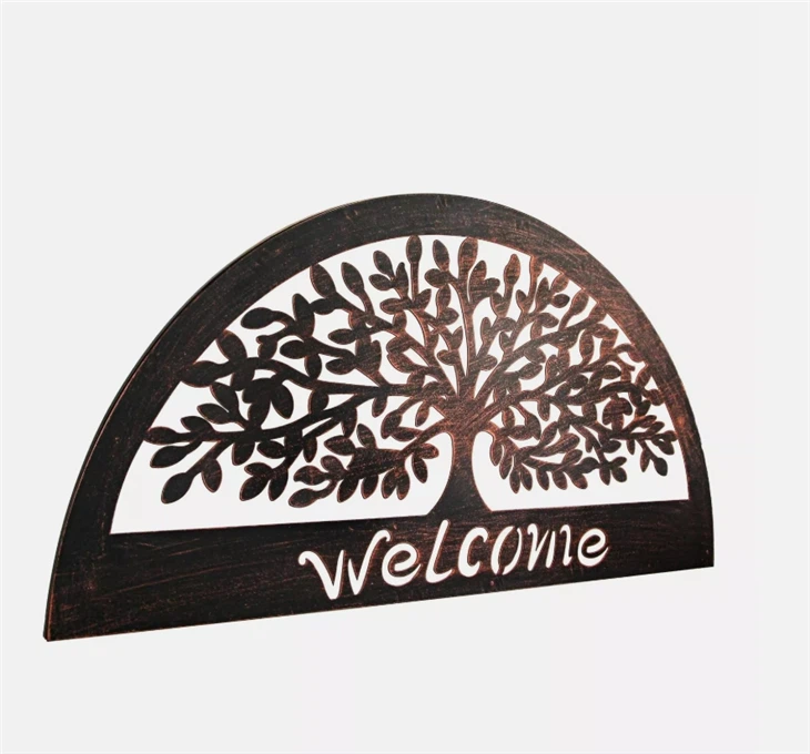 Black Metal Welcome Sign Wall Decor
