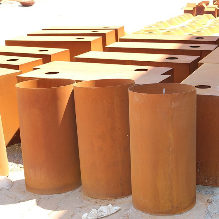 Corten Steel Metal Square Round Planter Box