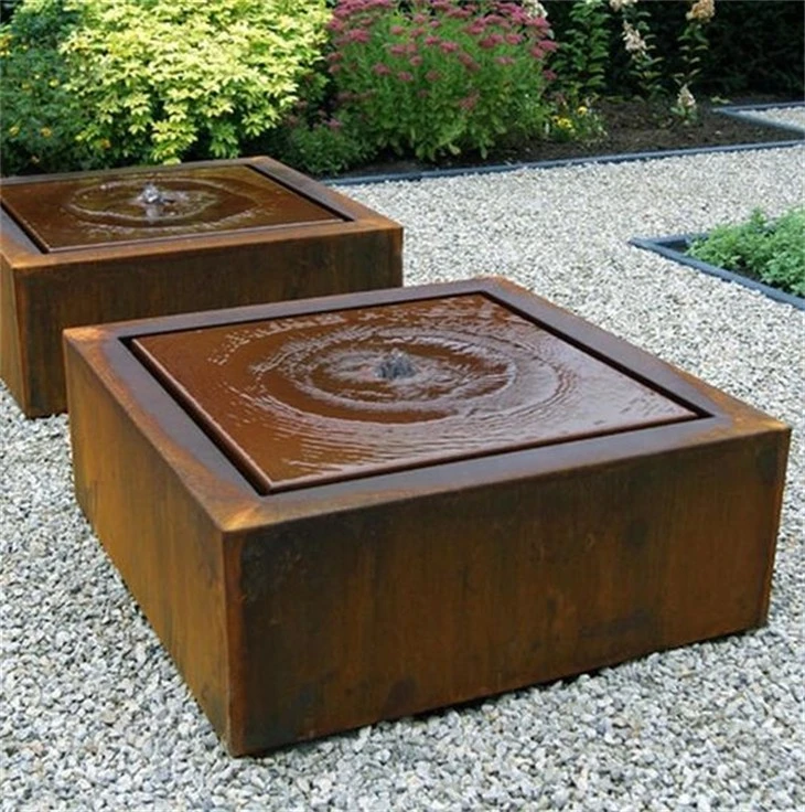Corten Steel Water Feature With Pool factory