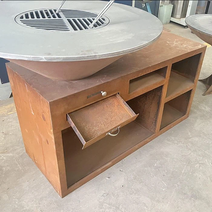 Grill Durabbli tal-Barbecue tal-Azzar tat-Tempju għal Patios ta' Barra