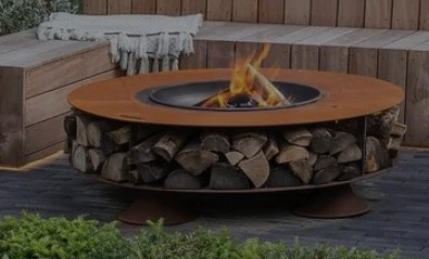 Fire Pit With Wood Storage