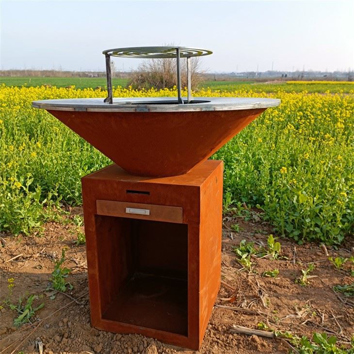 Barra Corten Steel Ħadid Fire Pit Bbq