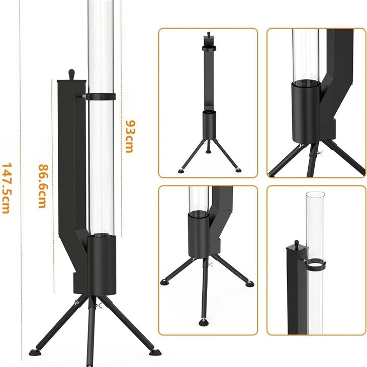 Heater tal-patio tal-pellet ta 'barra b'tubu tal-fjammi tal-ħġieġ