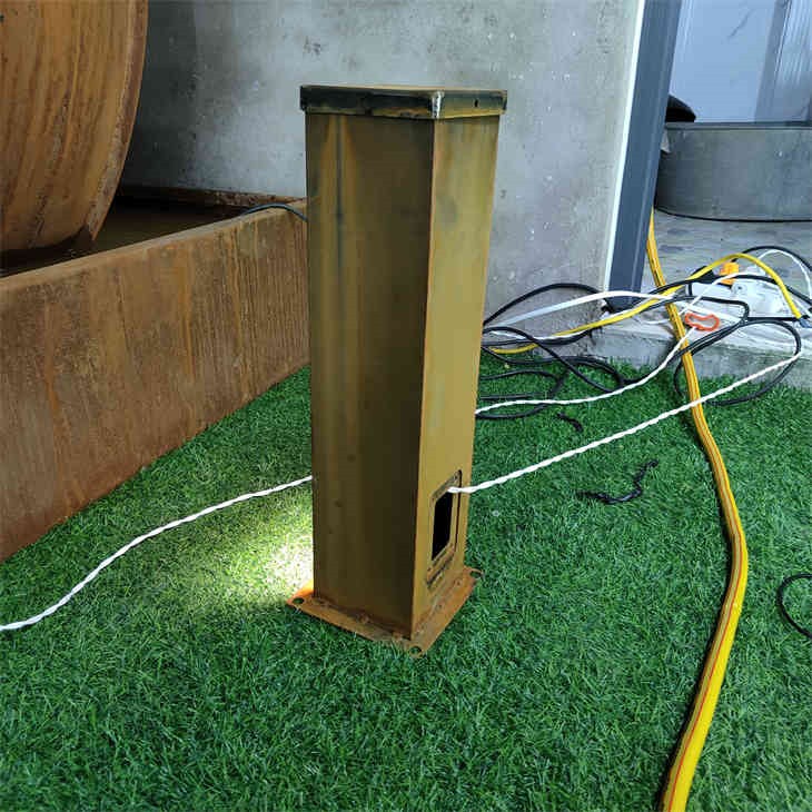 Rusty Metal Garden Column Light high quality