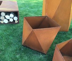 Rusty Steel Flower Planters Kbir