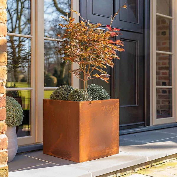 Rusty Steel Tapered Planters factory