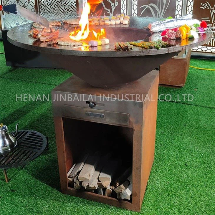 Smokeless Storable Wood Fire Pit With Bbq Grill