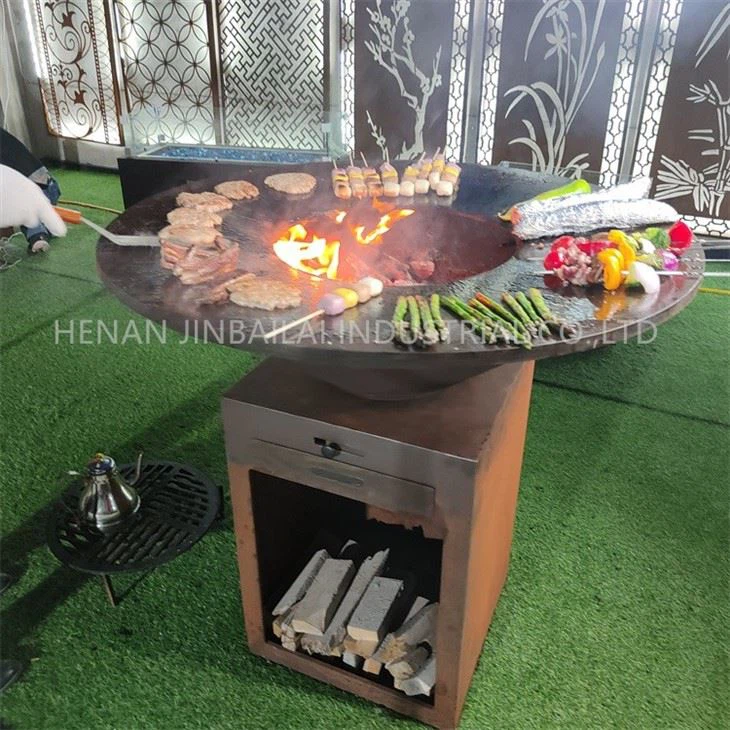 Smokeless Storable Wood Fire Pit With Bbq Grill