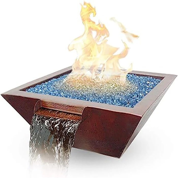 Swimming Pool Decorative Waterfall Gas Fire Pit factory